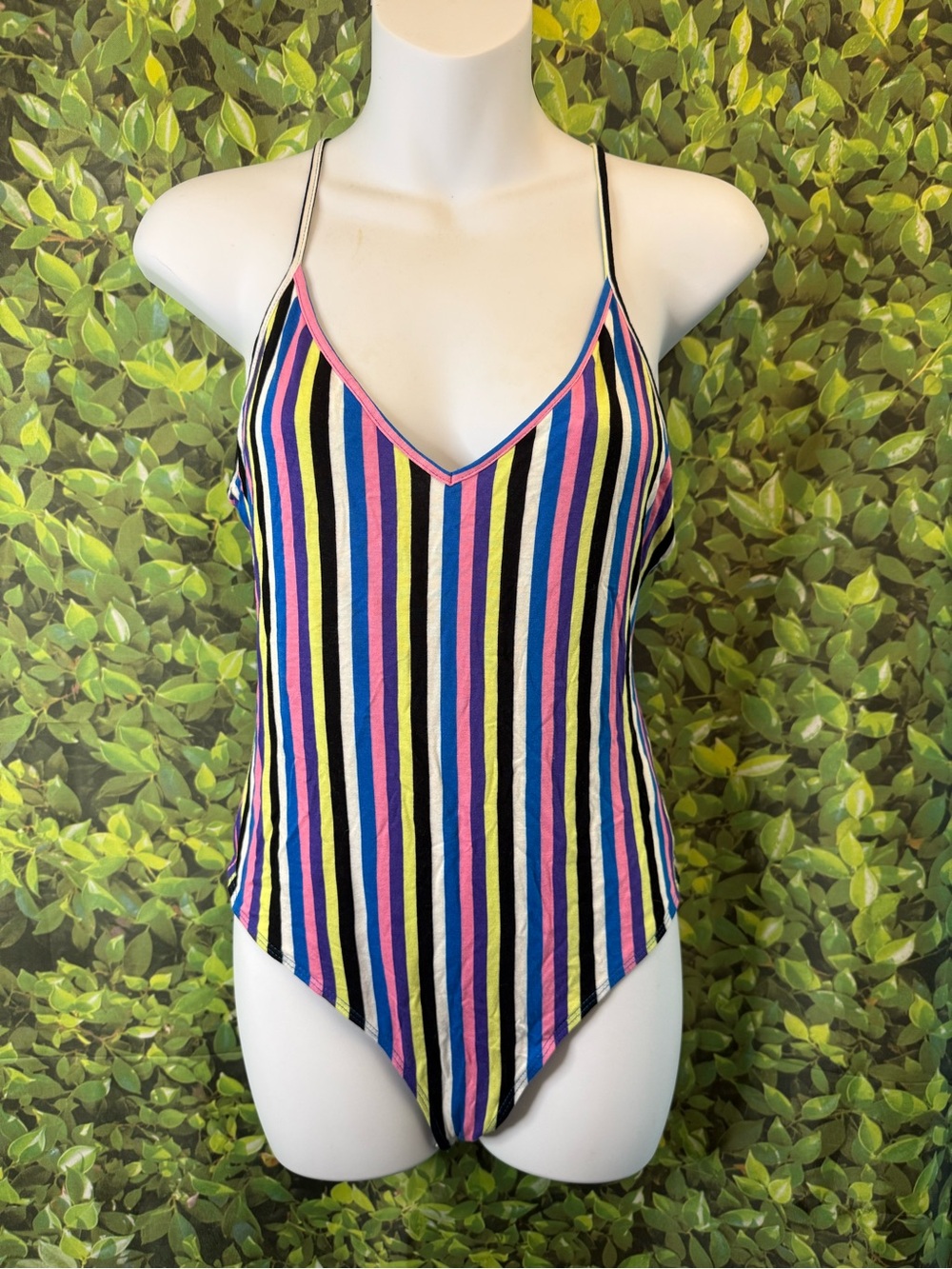 Forever 21 Striped V-neck Bodysuit
